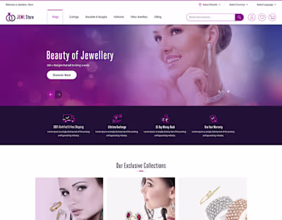 Jewellery Store Landing Page Re-design