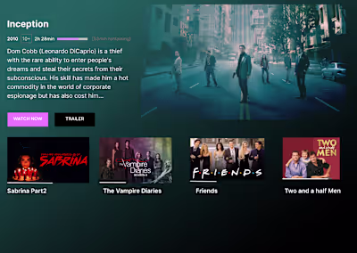 Tivid TV Web App design
