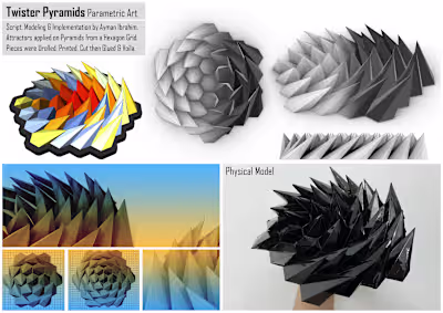 Twist Pyramids 3D Art