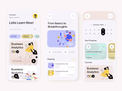 Here is my Online Learning App UI Design Redesign Feel free ...