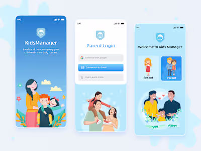 KidsManager App UI Design