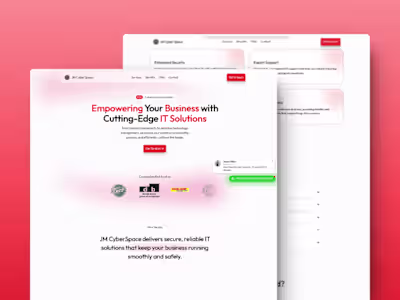 JM Cyber Space Framer Website Build