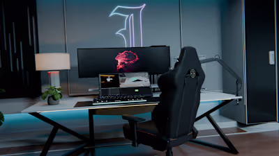 PC room hyper realistic render.