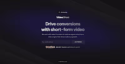 Framer Waitlist Landing Page: VideoGhost