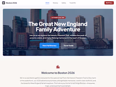 I made a clean and simple website for your Boston 2026 famil...