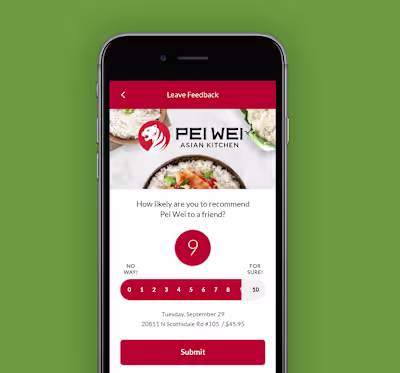 Pei Wei mobile app