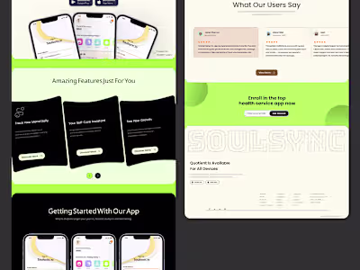 SoulSync – Mental Wellness App & Landing Page