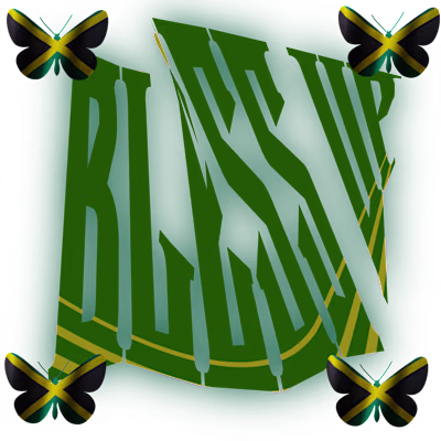 Jamaican-themed butterfly Design for Apparel 