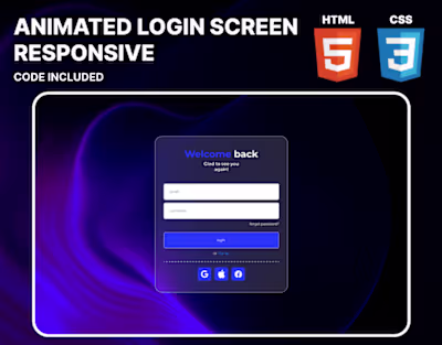 ANIMATED LOGIN SCREEN RESPONSIVE | CODE INCLUDED 