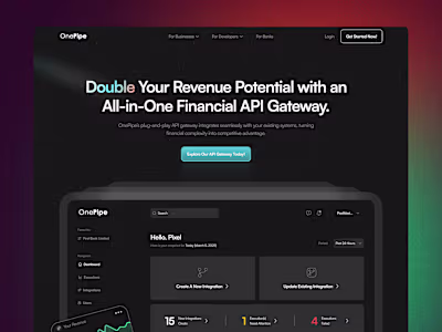 Redesign of Onepipe website