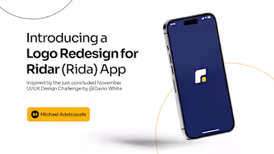 Ridar App Redesign, Nigeria
