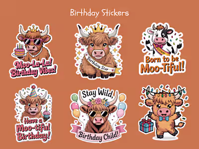 I designed high-quality birthday sticker