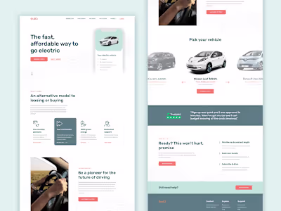 Homepage Design for an Electric Car Subscription Platform