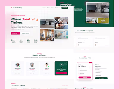 Excited to share the landing page design for KreativaBandung...