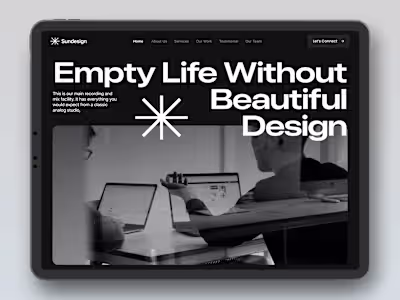 Sundesign - Studio Design Agency Landing Page