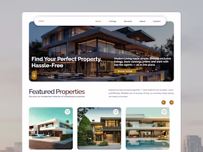 Real Estate Website Template Design
