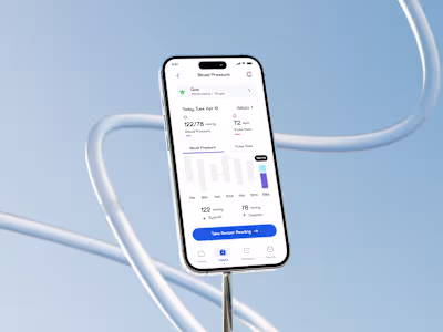 Health Tracker App – Real-Time Blood Pressure Monitoring UI