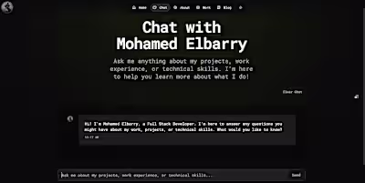 Chat with me (AI assistant) 🤖 My portfolio includes an AI v...
