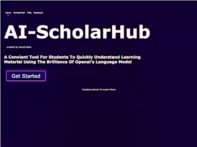 Ai-ScholarHub AI-Powered Learning Tool Web Application