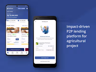 Impact-driven P2P lending for agricultural project mobile app