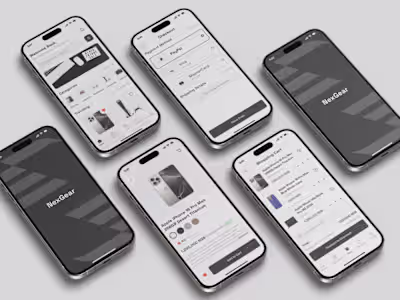 NexGear Mobile App UI Design