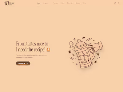 A warm, minimal e-commerce interface