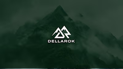 Logo design for Dellarok — created by merging R and D into a...