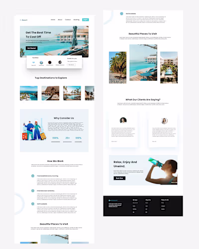 An Home page design for a Resort website