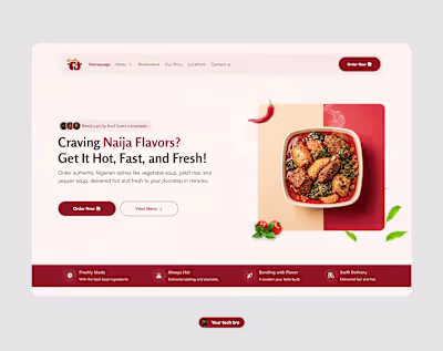 9ja Food hero section ui