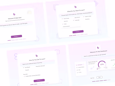 ELearning Onboarding Flow — UI Design