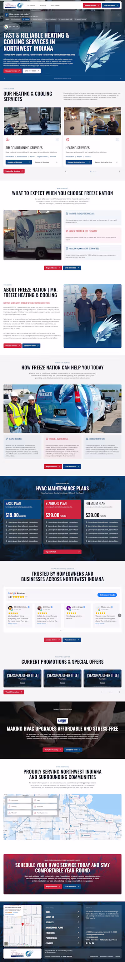 Freeze Nation Webflow Development Project