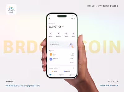 Bridgecoin Mobile App Designed for the crypto space, Bridgec...