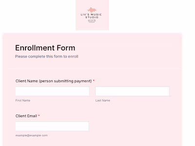 Liv's Music Studio Enrollment & CRM