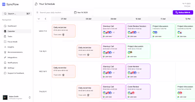 The dashboard for Syncflow and how does it look ?