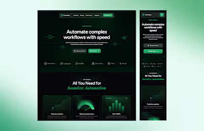 A product-led marketing website for an automation platform