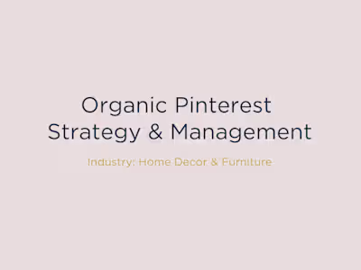 Organic Pinterest Management (e-commerce)
