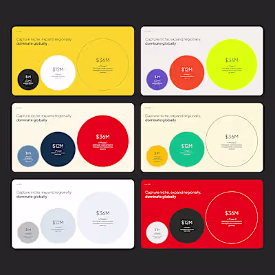 Pitch Deck | TAM-SAM-SOM Slide Design | 6 Color Palettes