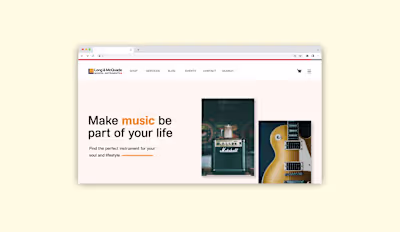 Unsolicited Web Design for a Music Store