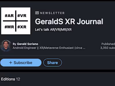 GeraldS XR Journal - LinkedIn Newsletter Series