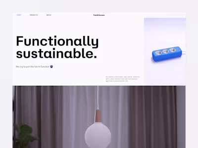Function first - Product site for functional products 