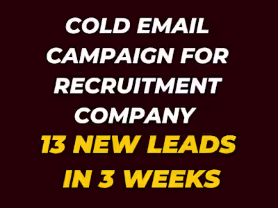 Cold Email Campaign for Startup B2B Recruitment Company