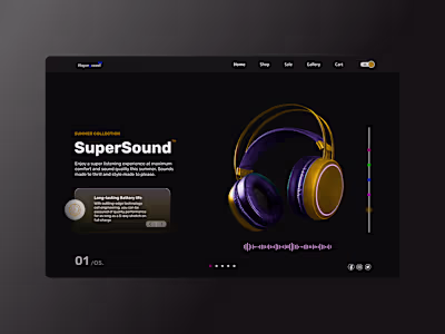 Supersound Landing page design