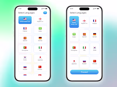 Minimal Language Selection UI Concept