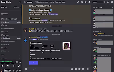 Community Management: Sleepy Knights