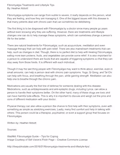 “Fibromyalgia Treatments & Lifestyle Tips”