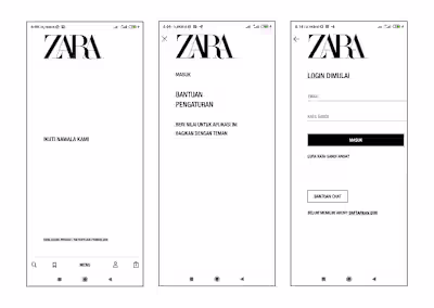 Redesign Zara app ( wireframe part one )