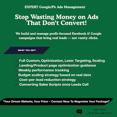 Facebook/Google Ads past work Results