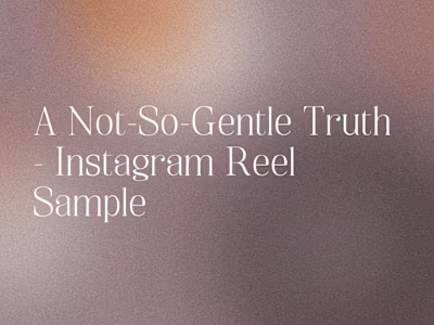 Instagram Reels (Video Content) Sample 