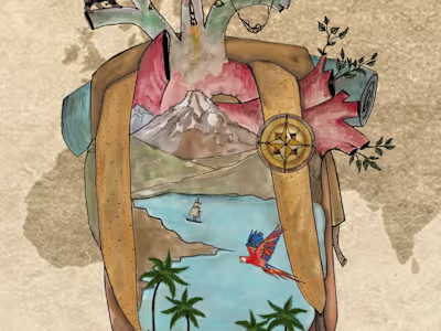 Illustrations of the cover and the inside of the book