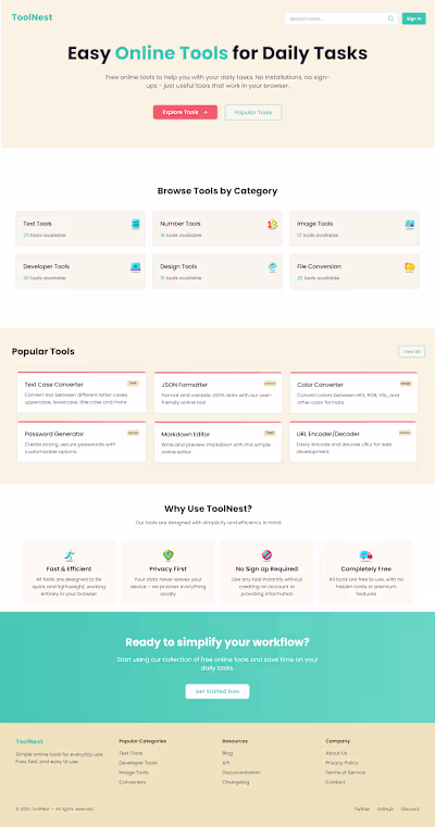 ToolNest – Free Online Tools for Everyday Tasks